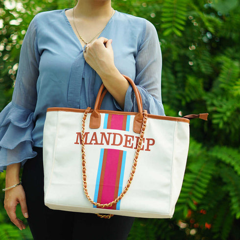 Pink Luna Customised Printed Handbag - Uncommongifts.in