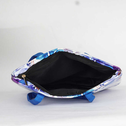 Blue Floral Printed Oversized Shopper Tote Bag - Uncommongifts.in