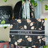 Black Floral Printed Customised Box Tote Bag - Uncommongifts.in