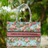 Customized Red Floral Printed Handheld Box Bag - Uncommongifts.in