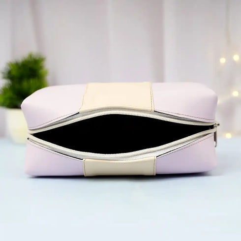 Personalized PU Box Pouch with Charm - Purple