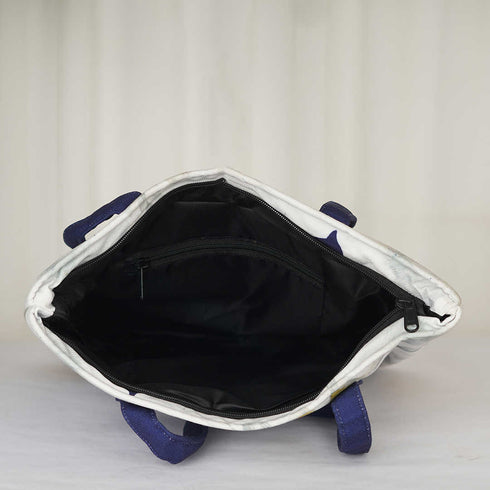 White Floral Printed Oversized Shopper Tote Bag - Uncommongifts.in