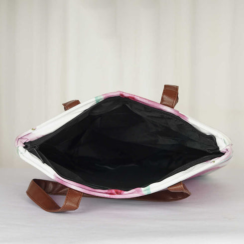 Pink Floral Printed Oversized Shopper Tote Bag - Uncommongifts.in