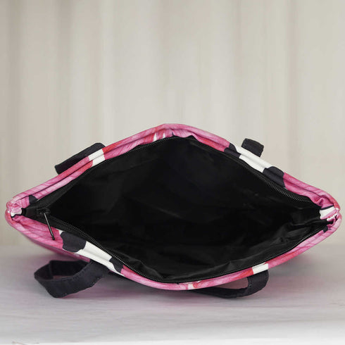 Pink Floral Printed Oversized Shopper Tote Bag - Uncommongifts.in