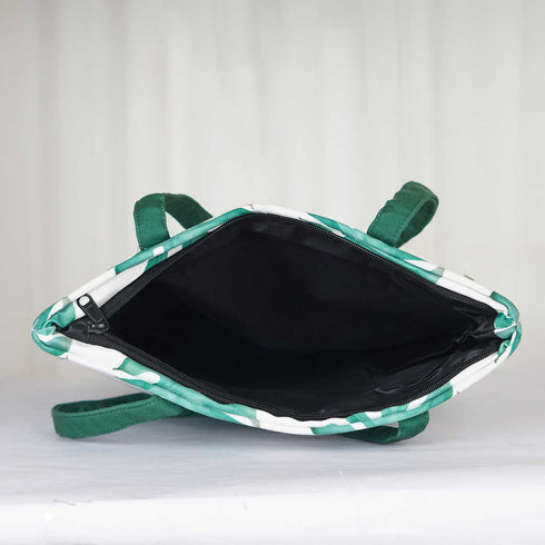 Leaf Green Printed Oversized Shopper Tote Bag - Uncommongifts.in
