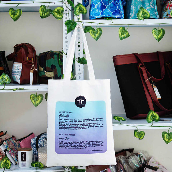 White Printed Shopper Tote Bag - Uncommongifts.in