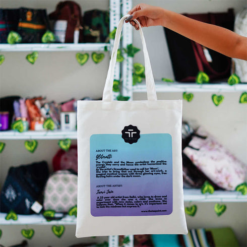 White Printed Shopper Tote Bag - Uncommongifts.in