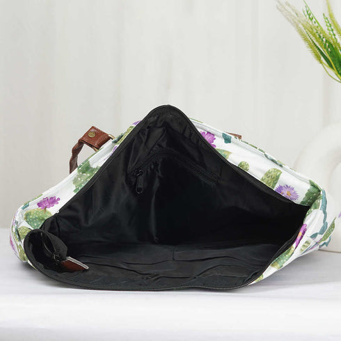 Cactus Printed Canvas Shoulder Bag Handbag - Uncommongifts.in