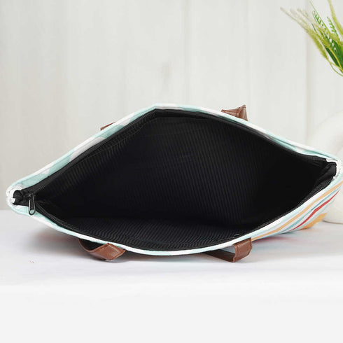 Geometric Printed Canvas Shoulder Bag Handbag - Uncommongifts.in