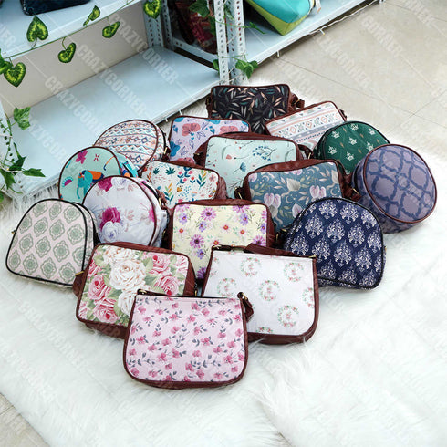 Multicolored Printed Canvas Sling Bag - Uncommongifts.in