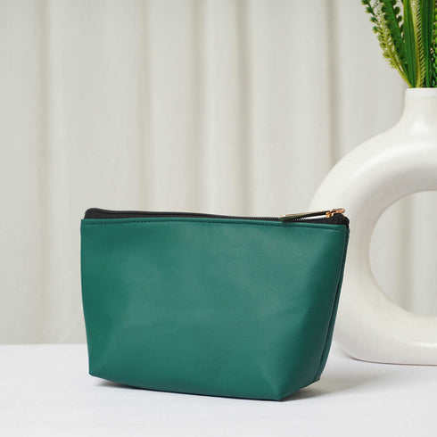 Personalised Vegan PU Pouch with Charms - Olive - Uncommongifts.in