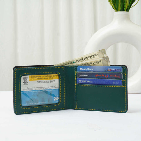 Personalised Men's Wallet With Charm - Olive - Uncommongifts.in