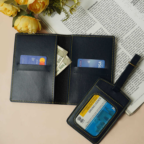 Personalized Luggage Tag With Passport Cover – Combo Gift - Uncommongifts.in