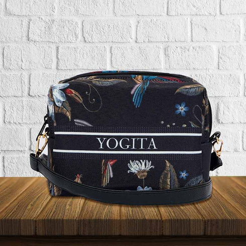 Floral Bird Personalised Printed Sling Bag - Uncommongifts.in