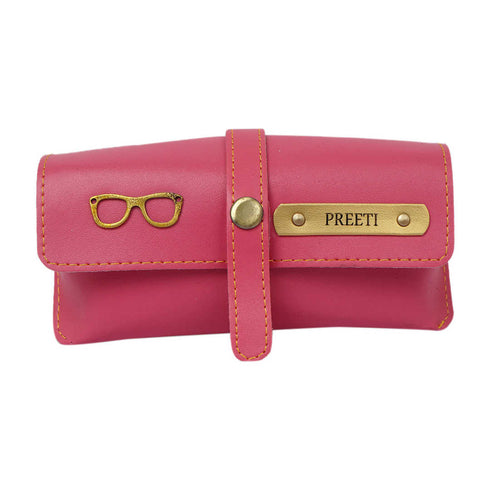 Personalized Sunglass Case With Charms - Pink - Uncommongifts.in