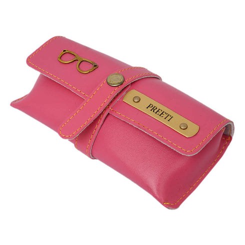 Personalized Sunglass Case With Charms - Pink - Uncommongifts.in