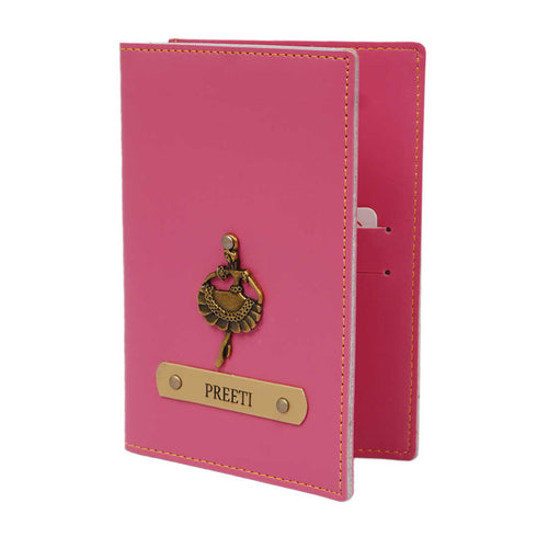 Personalized Girl's Travel Passport Cover - Pink - Uncommongifts.in