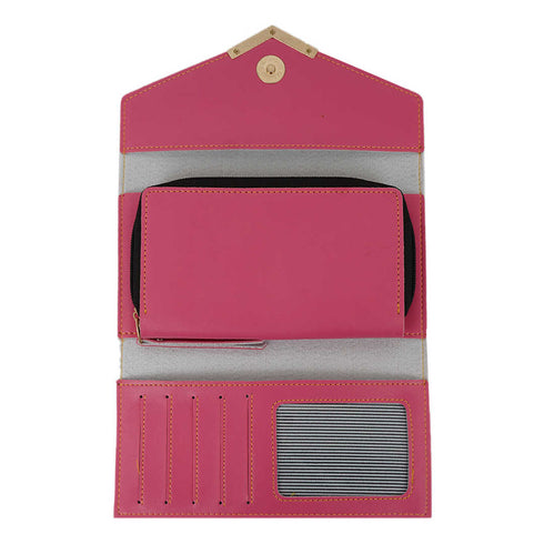 Personalised Gift Combo Women's Wallet With Charm - Pink - Uncommongifts.in