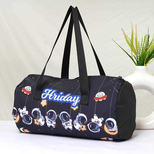 Personalised Space Printed Kids Duffle Bag