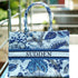 Blue Floral Printed Box Tote Bag - Uncommongifts.in