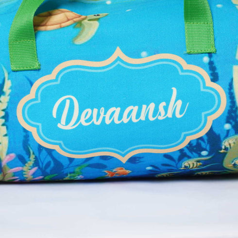 Personalised Fish Printed Kids Duffle Bag