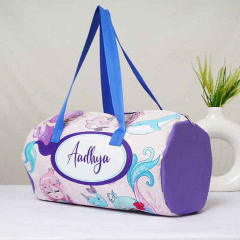 Personalised Little Mermaid Printed Kids Duffle Bag