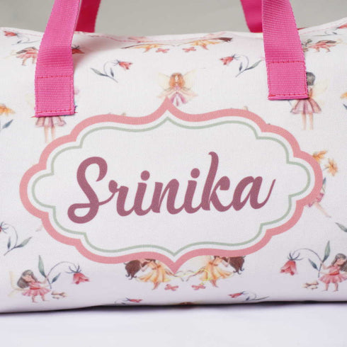 Personalised Floral Printed Kids Duffle Bag