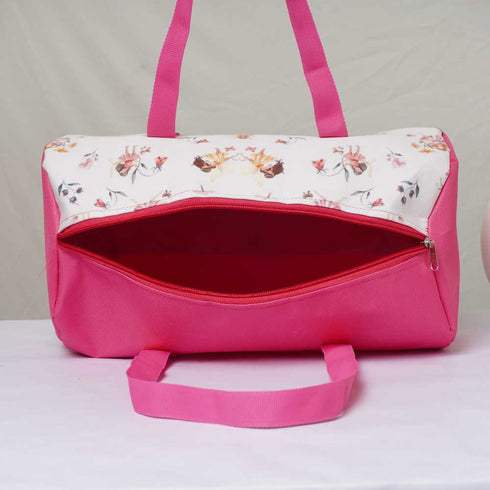 Personalized Floral Printed Kids Duffle Bag Gift Combo