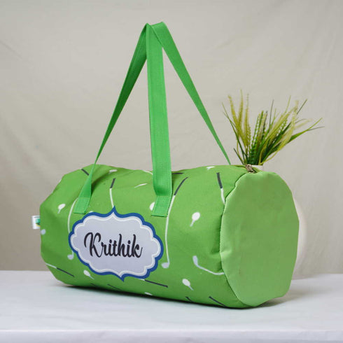 Personalised Green Printed Kids Duffle Bag