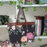 Flower Printed Black Canvas Shoulder Bag Handbag - Uncommongifts.in