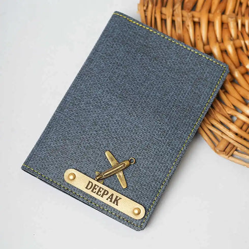 Personalised Men's Denim Wallet With Charm Combo Gift Set