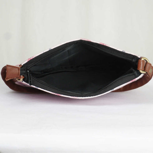 Pink Floral Printed Shoulder Bag - Uncommongifts.in