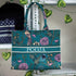 Green Flower Printed Customised Box Tote Bag - Uncommongifts.in