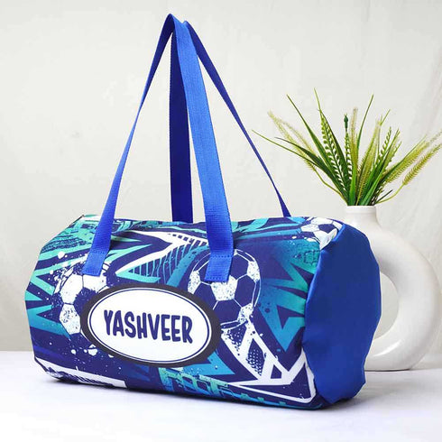 Personalised Football Printed Kids Duffle Bag