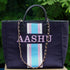 Black Luna Personalised Canvas Handbag - Uncommongifts.in