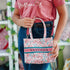 Customized Floral Printed Pink Structured Handheld Bag - Uncommongifts.in