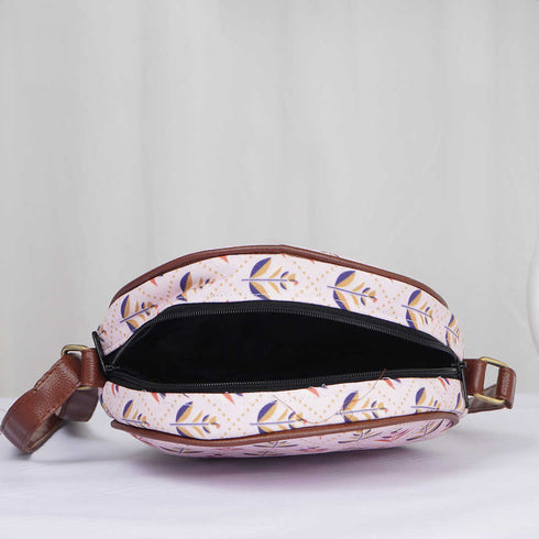 Leaf's Printed Round Structured Sling Bag - Uncommongifts.in