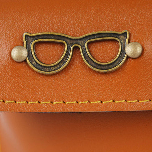 Personalized Sunglass Case With Charms - Tan - Uncommongifts.in