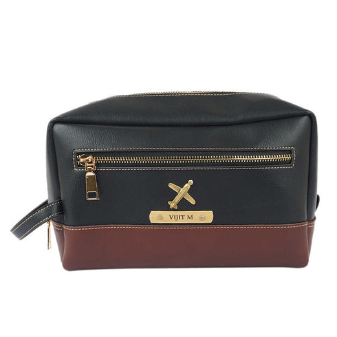 Personalized PU Box Pouch with Charm- Black - Uncommongifts.in