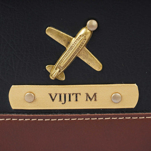 Personalized PU Box Pouch with Charm- Black - Uncommongifts.in