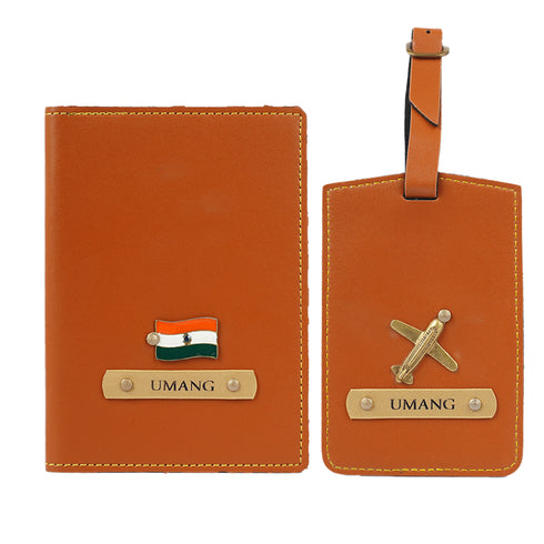 Personalized Luggage Tag With Passport Cover – Combo Gift - Uncommongifts.in