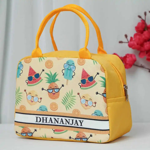 Personalized Watermelon Printed Kids Lunch Bag With Handle