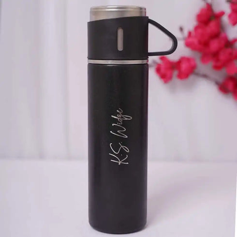 Customize Vacuum Flask Set Water Bottle - Black