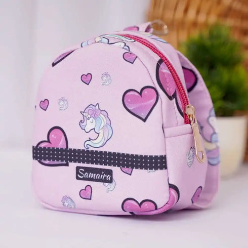 Personalised Unicorn Printed Backpack Keychain