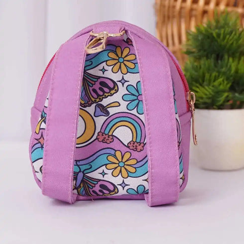 Personalised Floral Printed Backpack Keychain