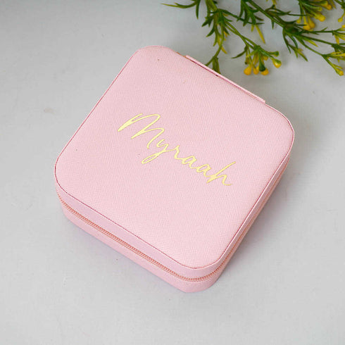Personalized Organizer Jewellery Box for Women - Light Pink