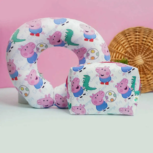 Personalized Neck Pillow with Box Pouch Combo for Kids