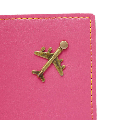 Personalized Girl's Travel Passport Cover - Pink - Uncommongifts.in