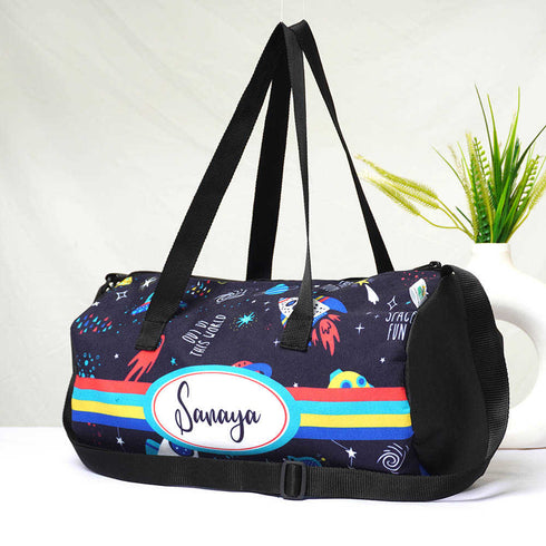 Personalised Space Printed Kids Sling Duffle Bag