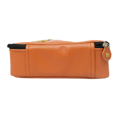 Personalized PU Toiletry Kit With Charms - Tan - Uncommongifts.in